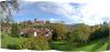 Panoramafoto Rieneck, Blick vom Rabental in Richtung Burg und Kirche Vorschaubild